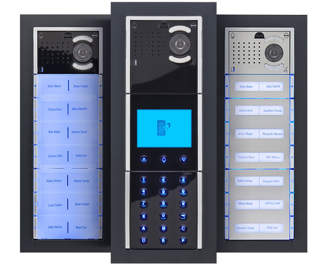 door entry system with screen and keypad